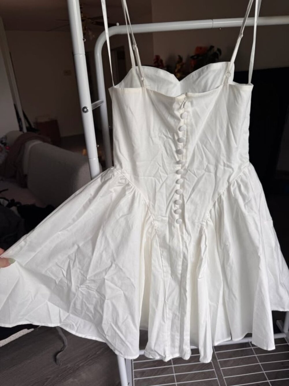 COTTON NWT Francesca's White A-Line Mini Sun Dress (XS)